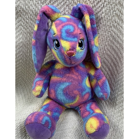 Build-A-Bear Workshop Other - Build a Bear Bunny Rabbit Plush Stuffed Animal Rainbow Tie Dye Colorful‎ Pastel